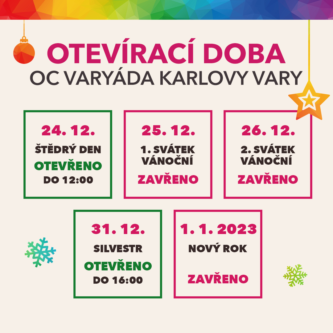 Vánoční otevírací doba ve Varyádě